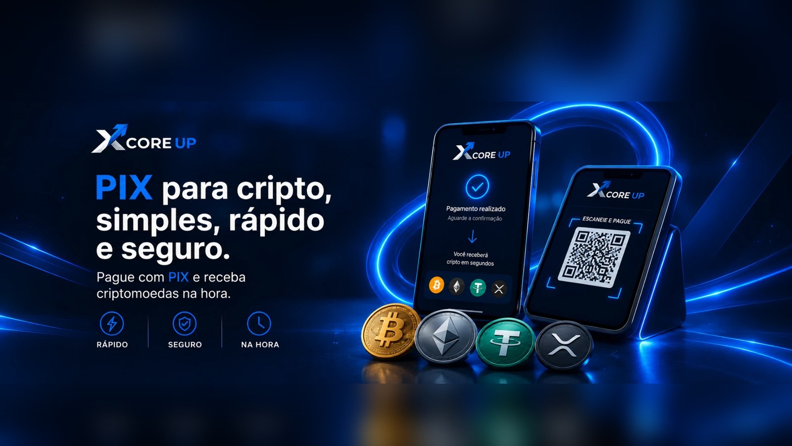 PIX para cripto, simples, rápido e seguro